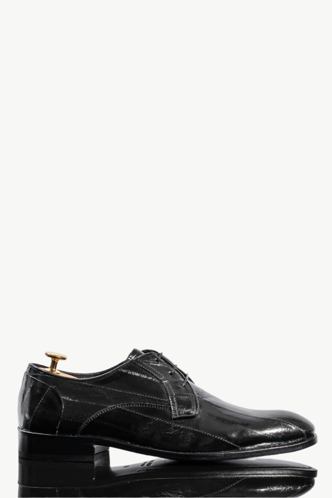 Men's Dress Derby | Black Eel Leather