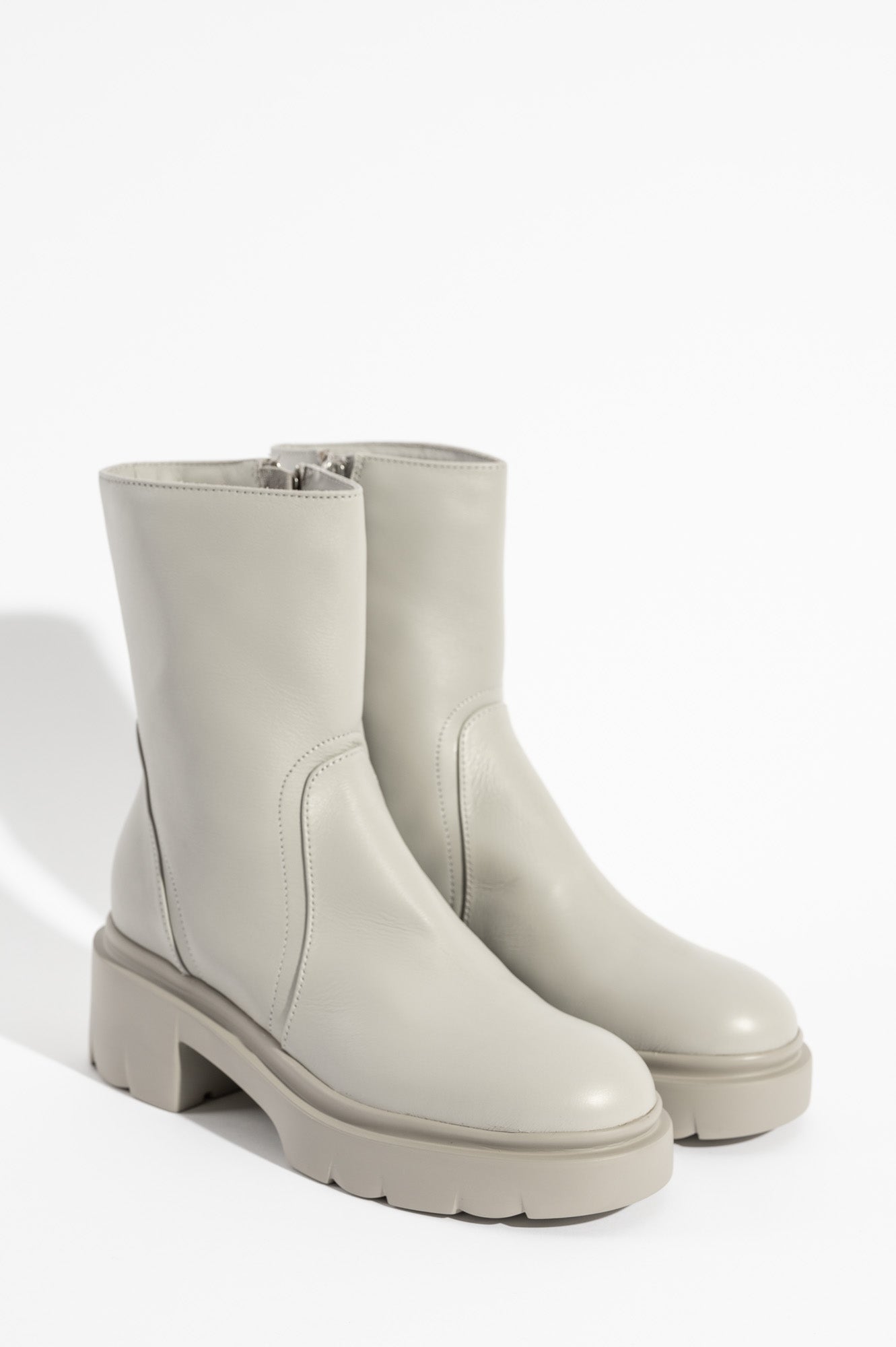 Boot Esmeralda | Light Grey Leather