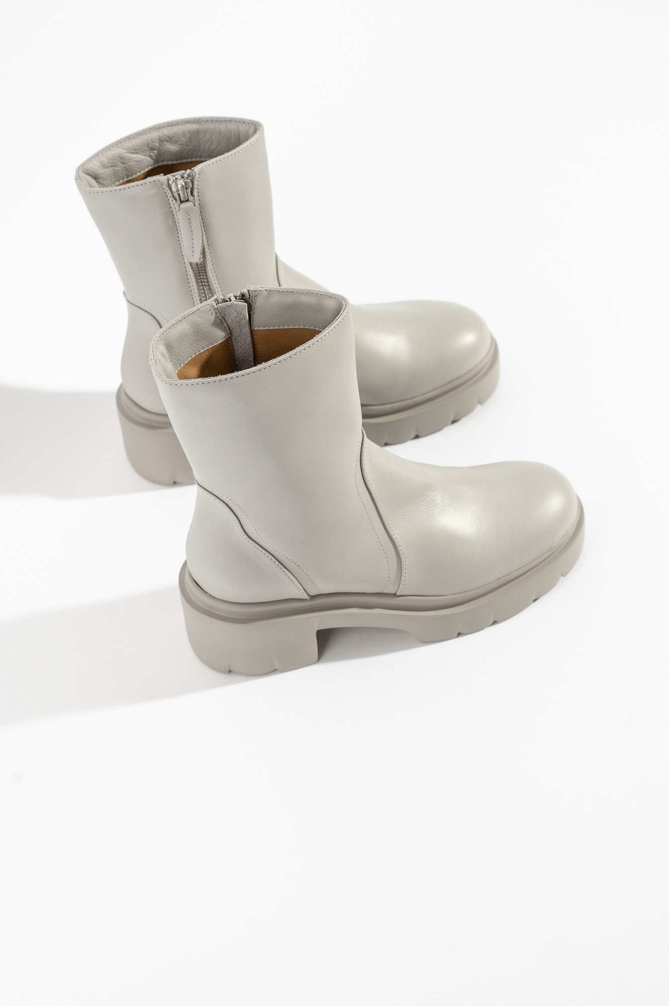 Boot Esmeralda | Light Grey Leather