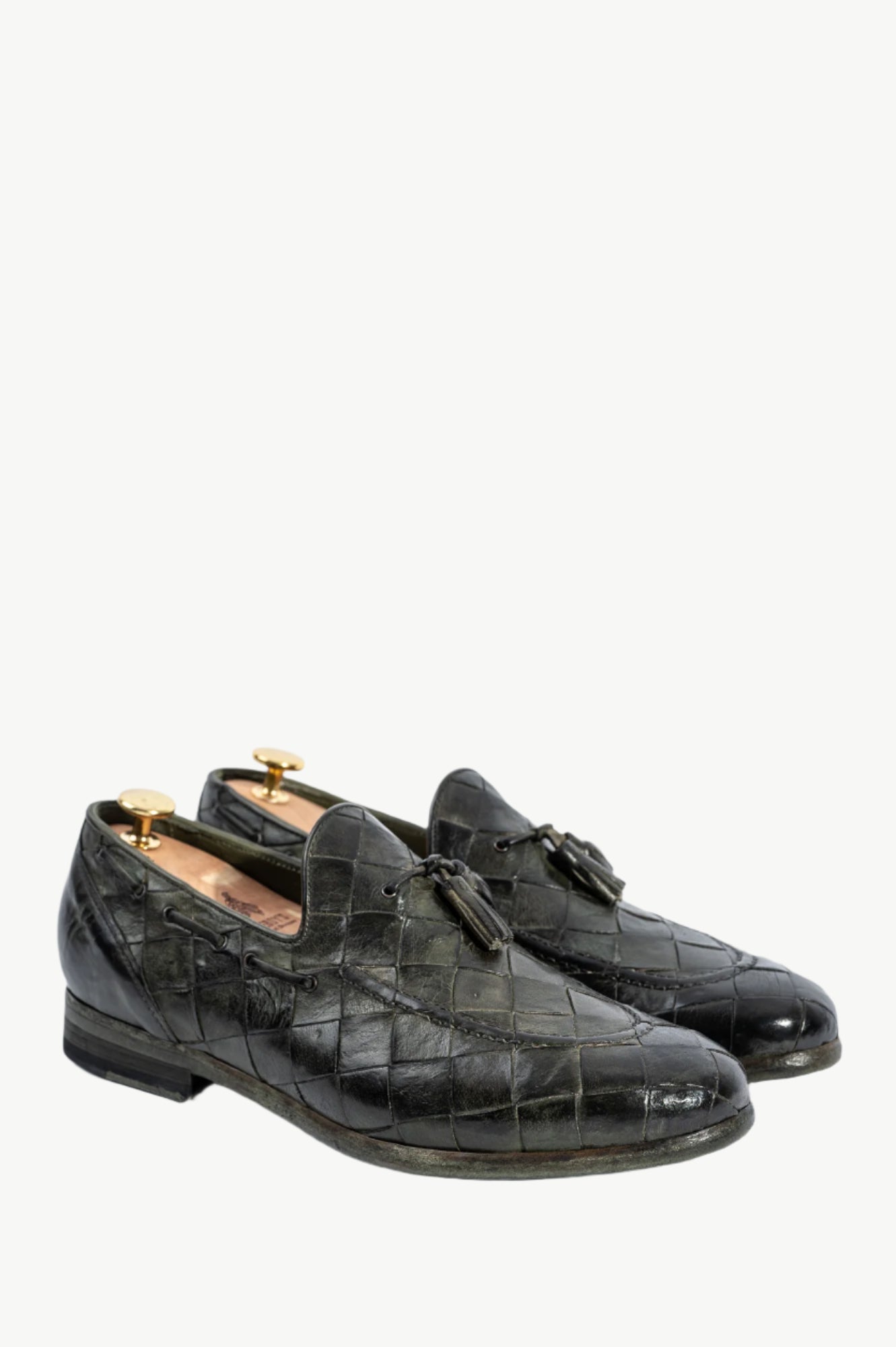 Men's Braided Loafer | Deep Green Buffalo Leather