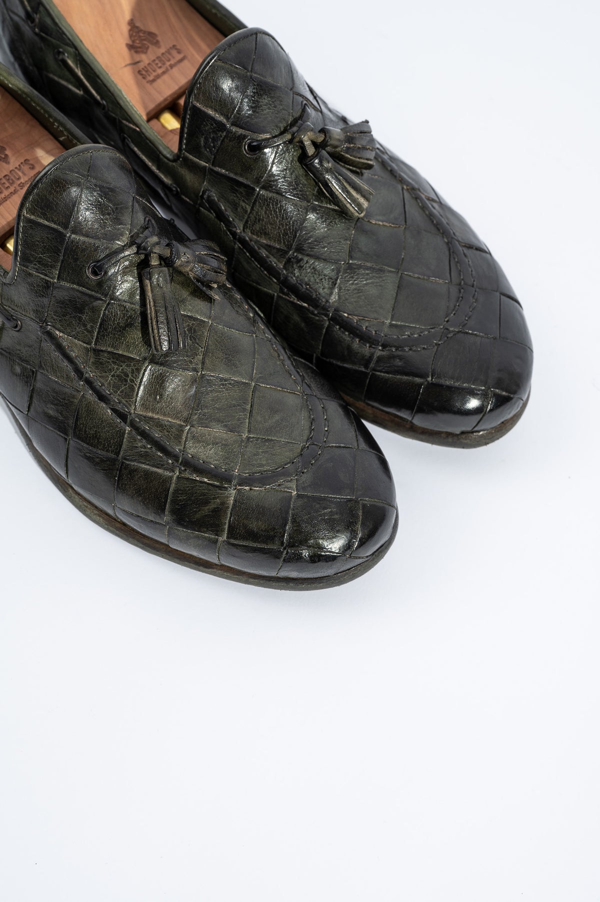 Men's Braided Loafer | Deep Green Buffalo Leather