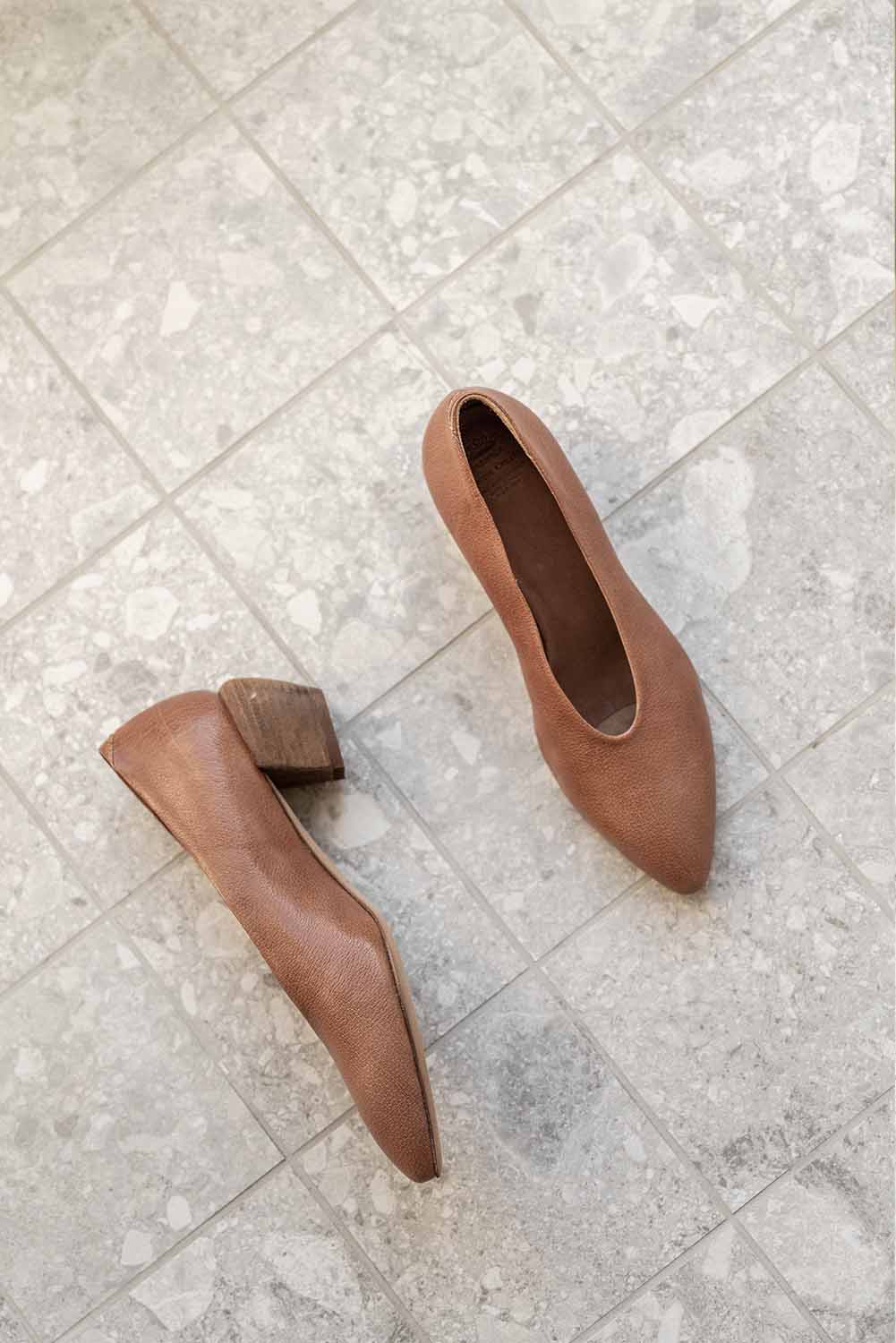 Pump Sally | Brown Buffalo Leather