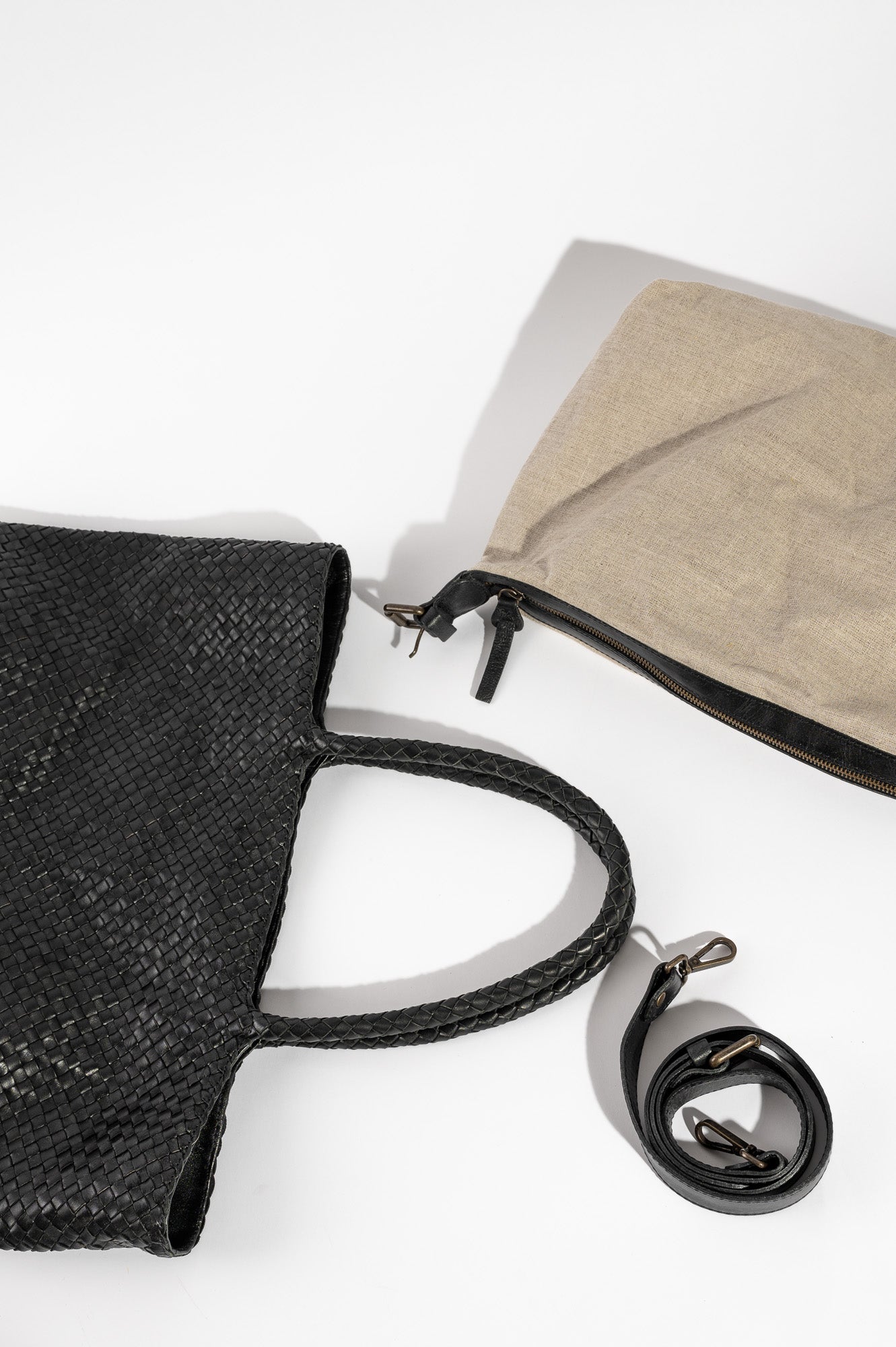 Tote Bag Class | Black Woven Calf Leather