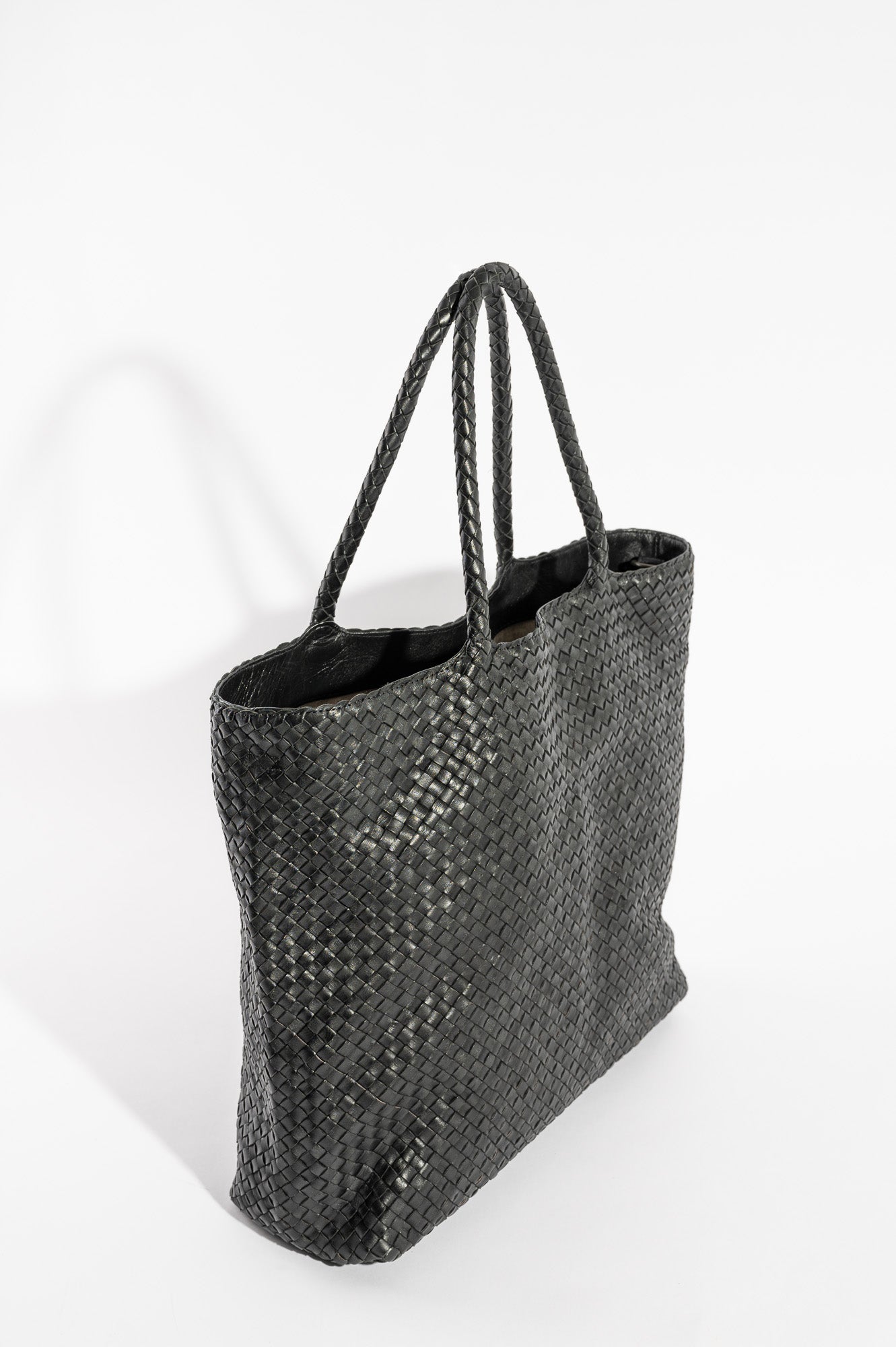 Tote Bag Class | Black Woven Calf Leather