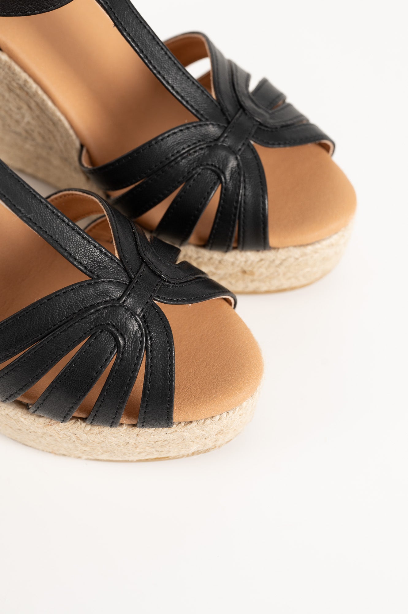 Espadrille Wedge Blanes | Black Nappa Leather