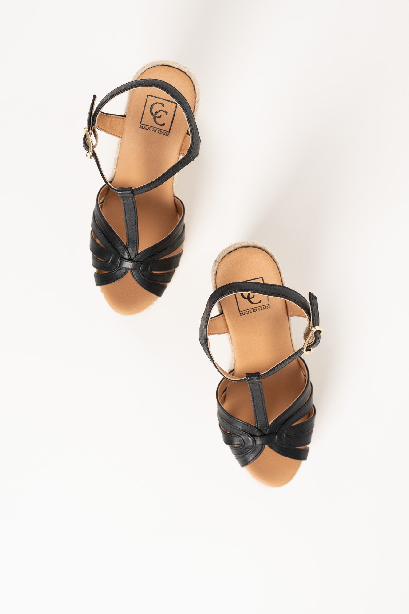Espadrille Wedge Blanes | Black Nappa Leather