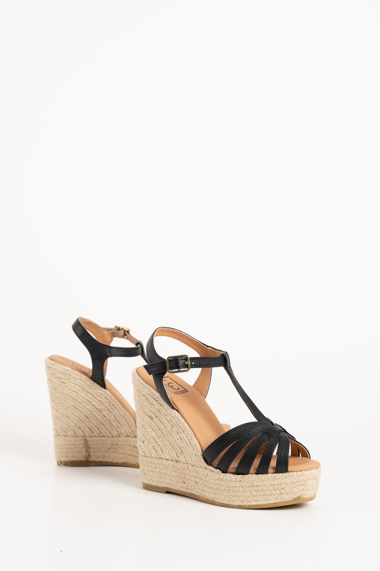 Espadrille Wedge Blanes | Black Nappa Leather