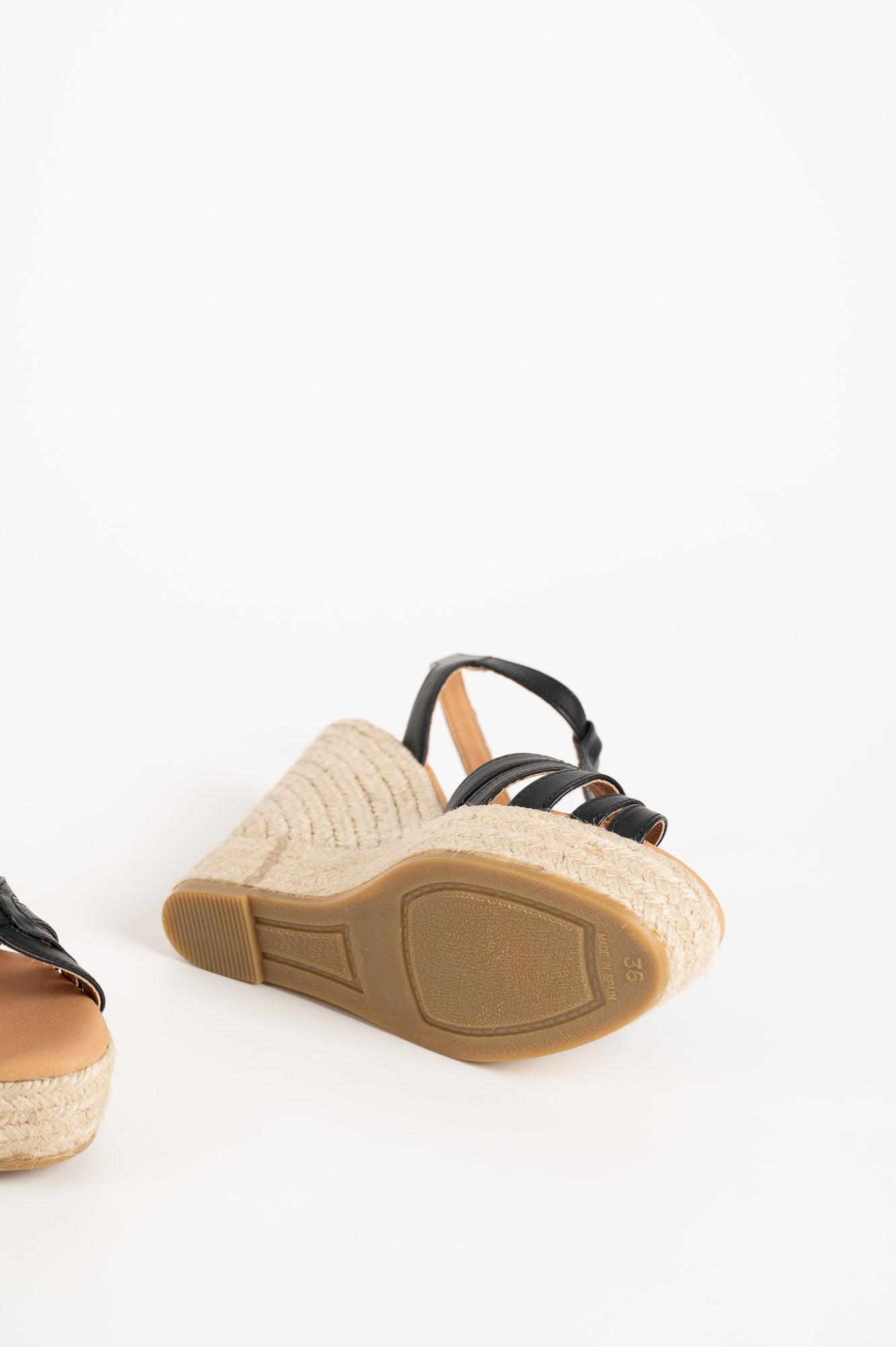 Espadrille Wedge Blanes | Black Nappa Leather