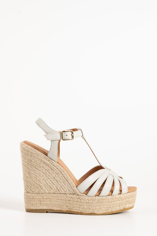 Espadrille Wedge Blanes | Off-White Nappa Leather