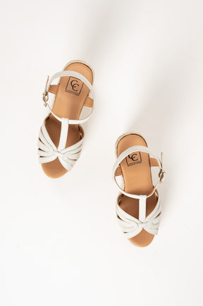 Espadrille Wedge Blanes | Off-White Nappa Leather