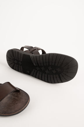 Sandal 239 | Brunt tvättat kalvskinn