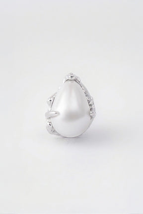 Droplet Pearl Stud Earrings | Sterling Silver