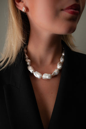 Baroque Pearl Necklace | Sterling Silver