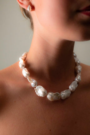 Baroque Pearl Necklace | Sterling Silver
