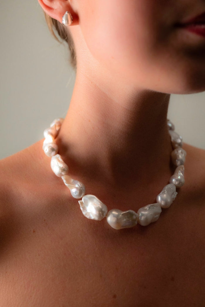 Baroque Pearl Necklace | Sterling Silver