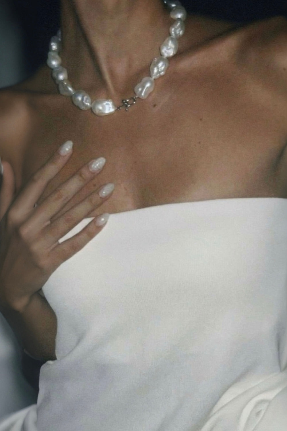 Baroque Pearl Necklace | Sterling Silver