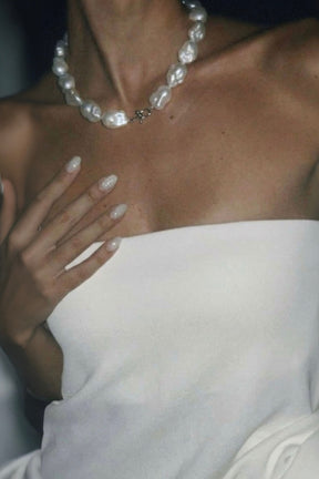 Baroque Pearl Necklace | Sterling Silver