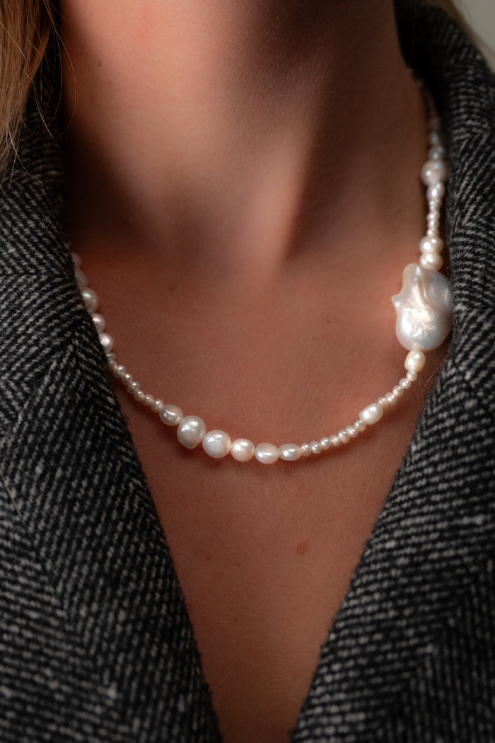 Tide Pearl Necklace | Sterling Silver