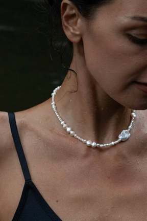 Tide Pearl Necklace | Sterling Silver