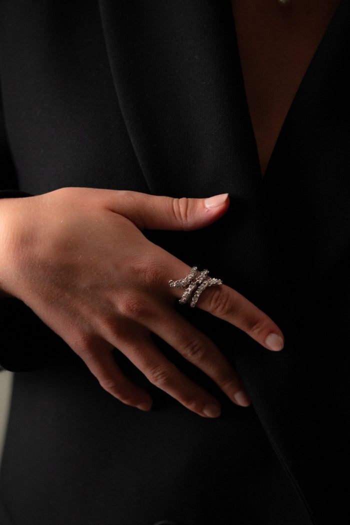 Crystalline Coil Ring | Sterling Silver