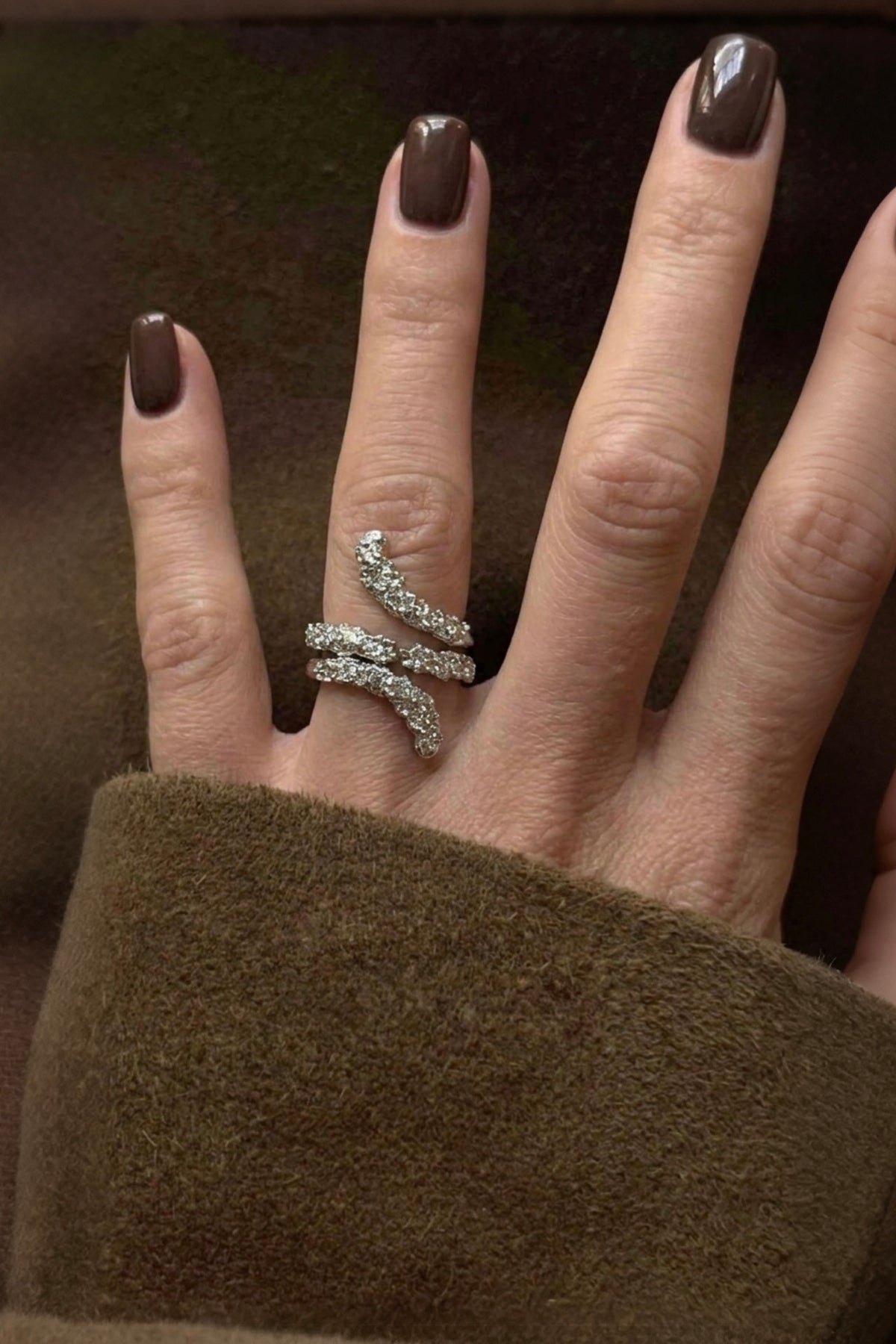 Crystalline Coil Ring | Sterling Silver
