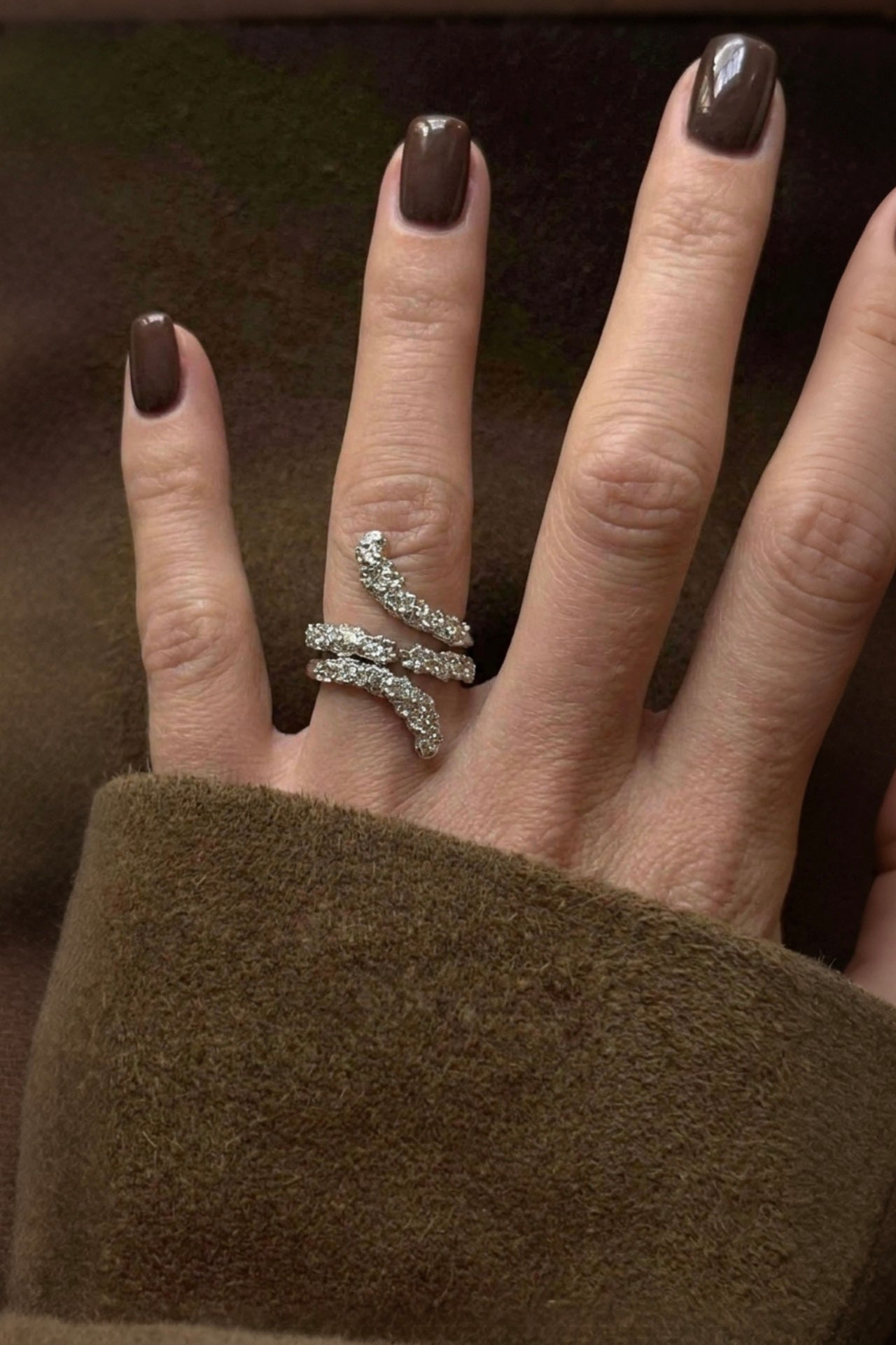 Crystalline Coil Ring | Sterling Silver