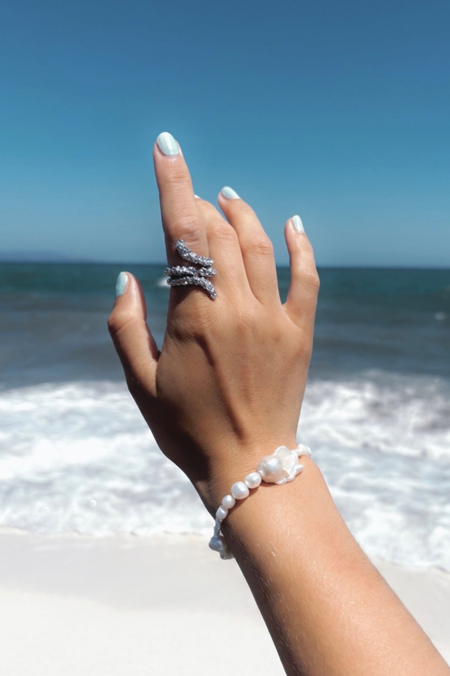Crystalline Coil Ring | Sterling Silver