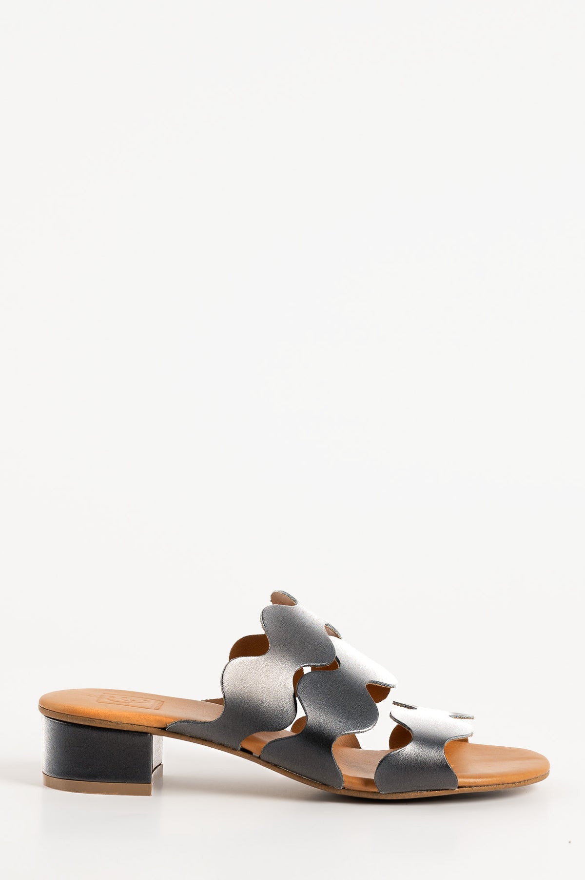 Sandal Wave 338 | Black Metallic Leather
