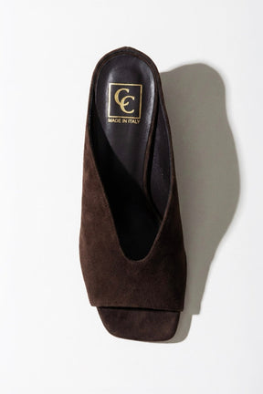 High-Heeled Sandal Khai | Cacao Brown Soft Suede