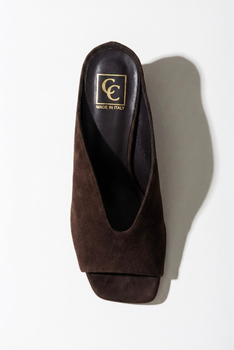 High-Heeled Sandal Khai | Cacao Brown Soft Suede