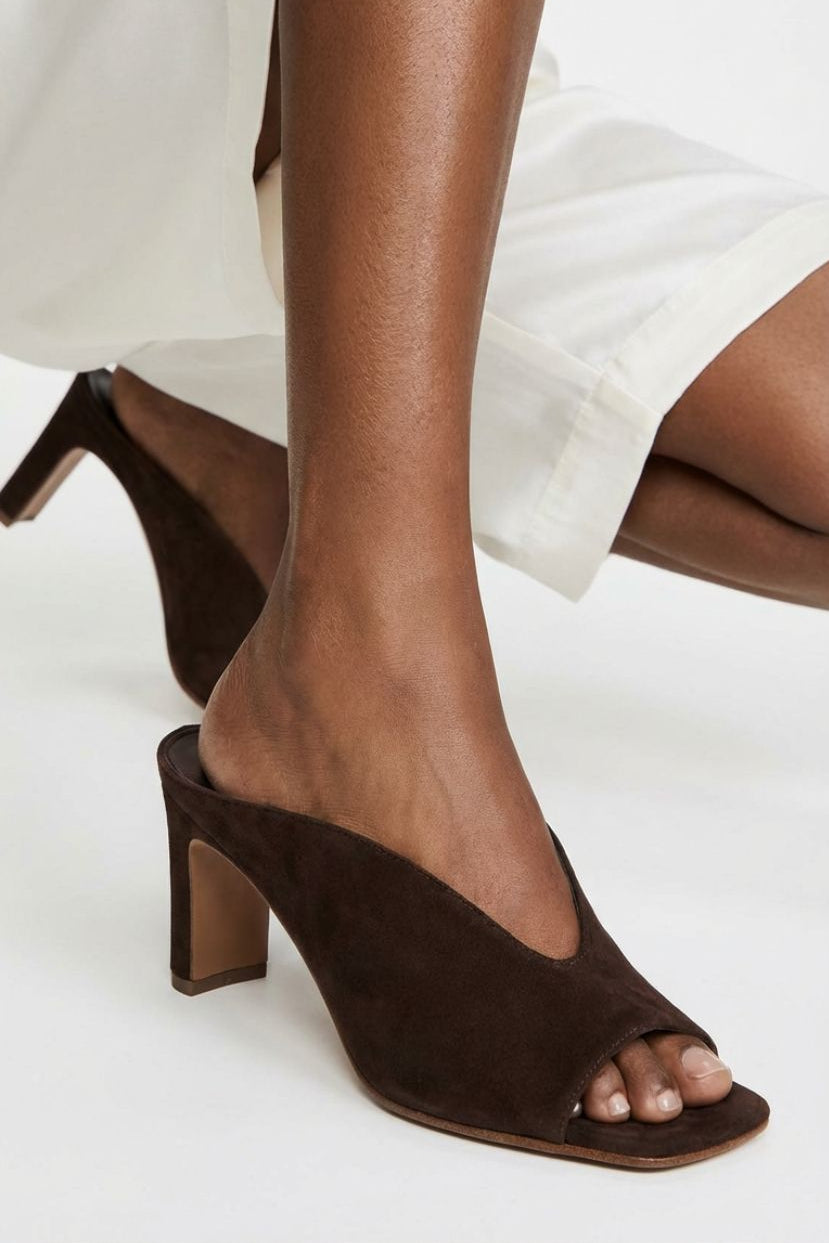 High-Heeled Sandal Khai | Cacao Brown Soft Suede