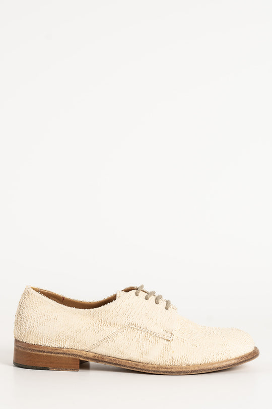 Derby Shoe Vera | Ivory Pattern-cut Calf Leather