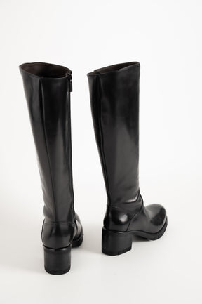 High Boot Alice | Black Buffalo Leather