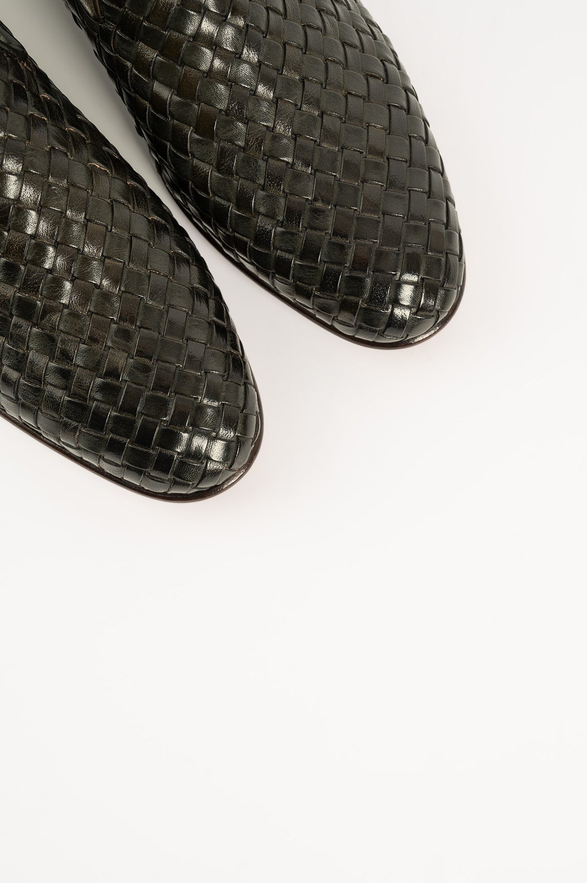 Flätad Loafer 900 | Grönt Skinn