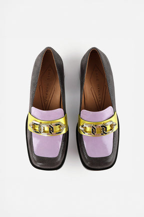 Heeled Loafer Boal | Patterned Leather
