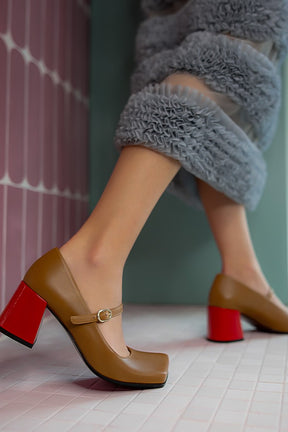 Mary Jane Pump Ustakio | Caramel Brown Calf Leather