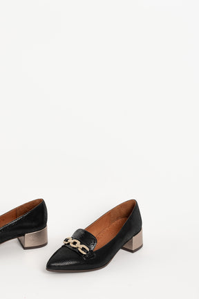 Loafer Pump Jamay 148 | Black Patent Suede