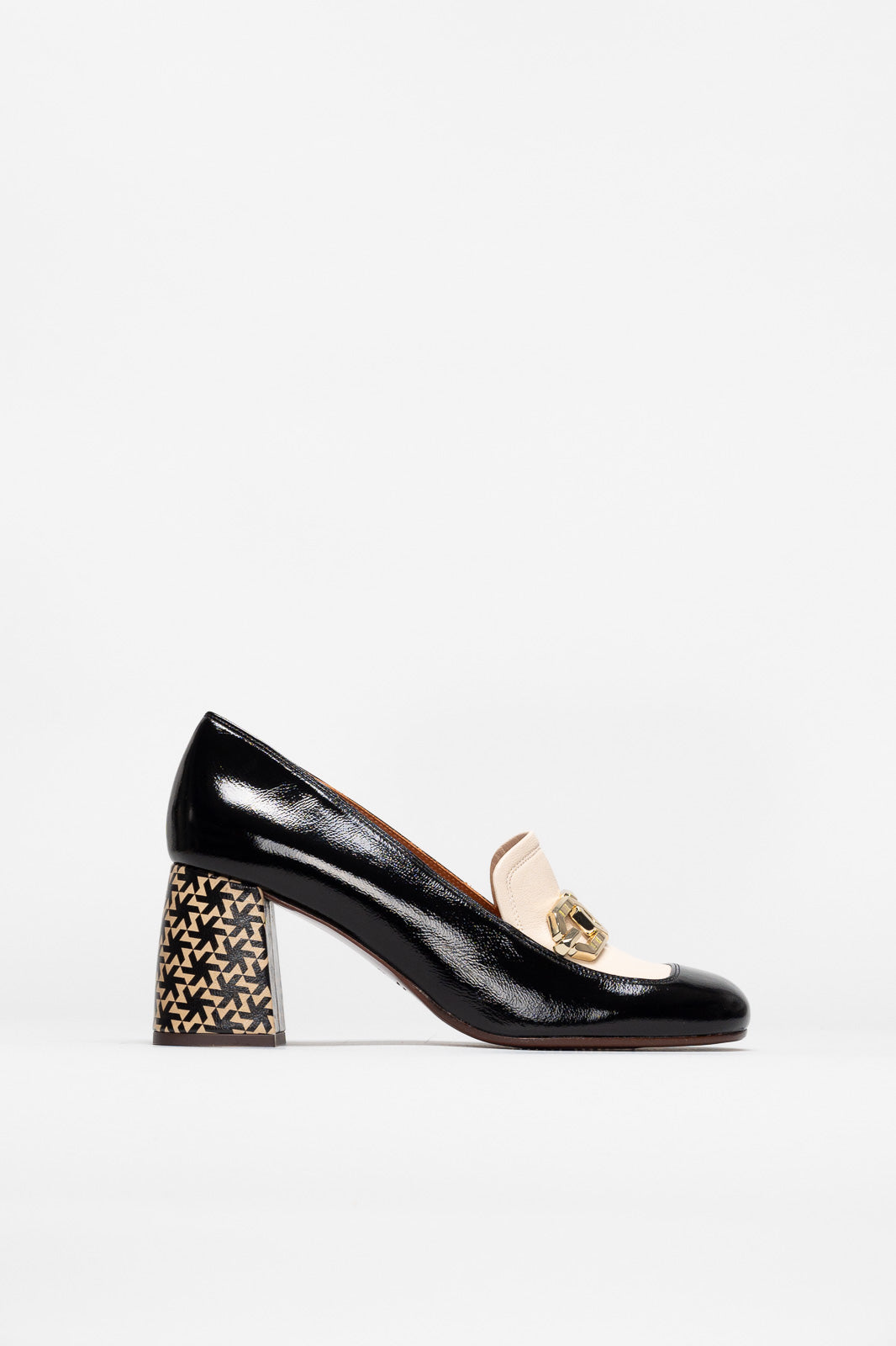 Heeled Loafer Pump Sybro | Black Patent Nappa Leather