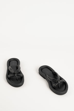 Sandal Fluffy 313 | Svart Skinn