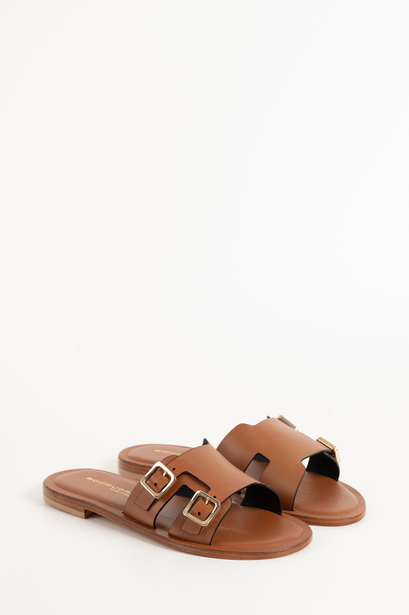 Belted Sandal | Tan Brown Calf Leather