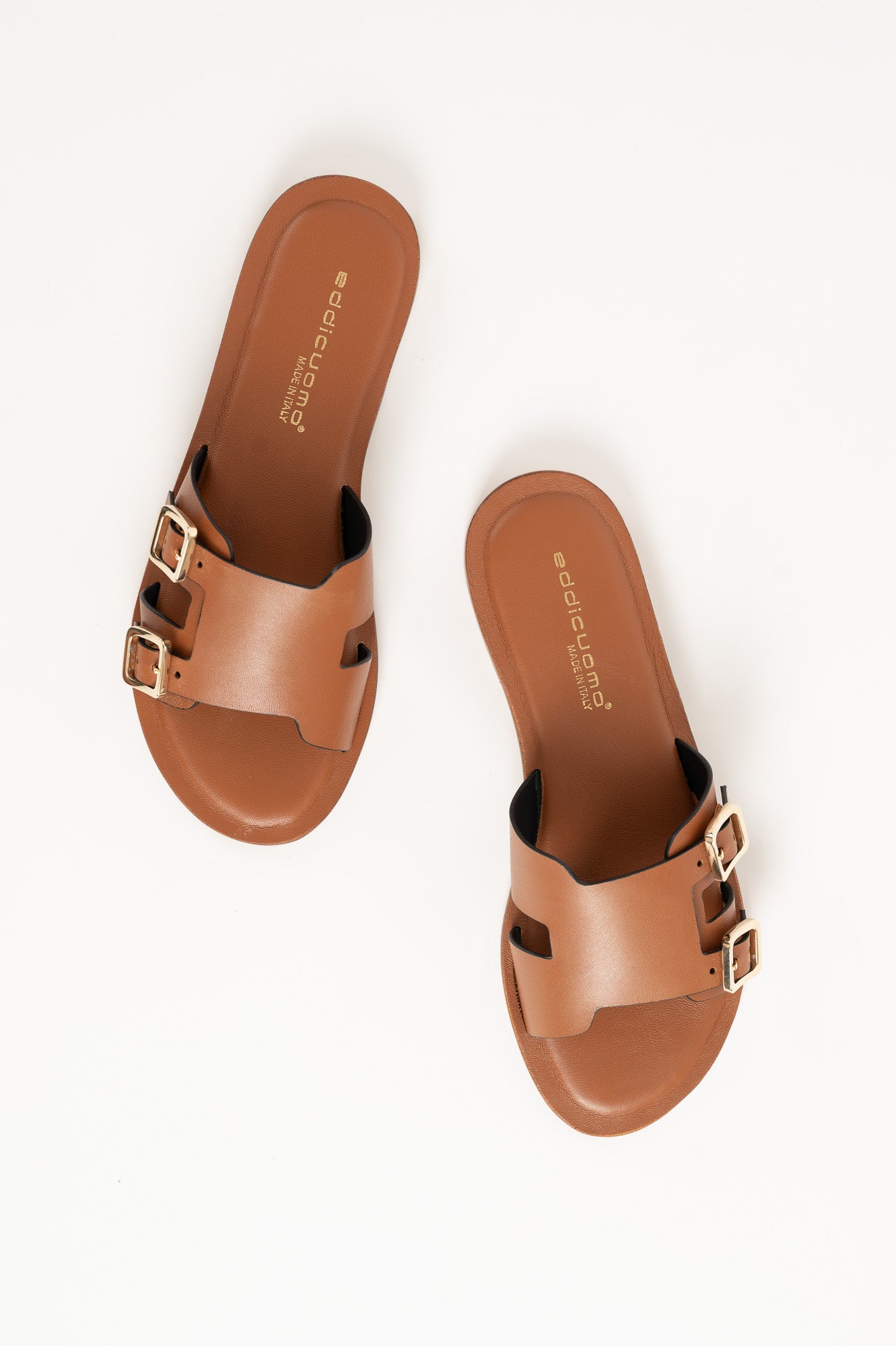 Belted Sandal | Tan Brown Calf Leather