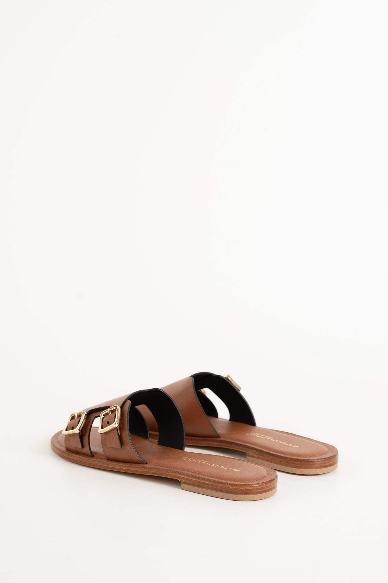 Belted Sandal | Tan Brown Calf Leather