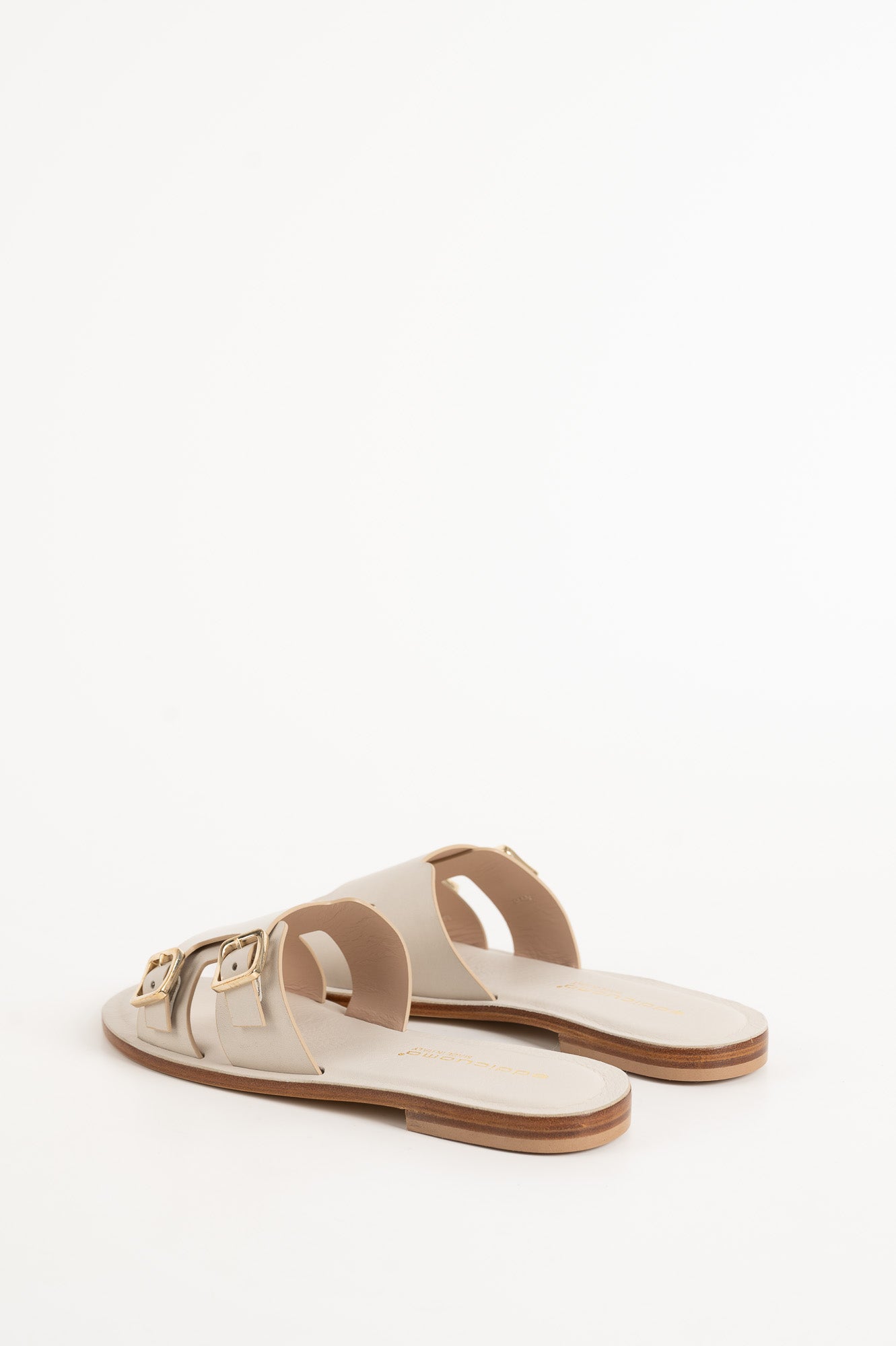 Belted Sandal | Pearl White Calf Leather