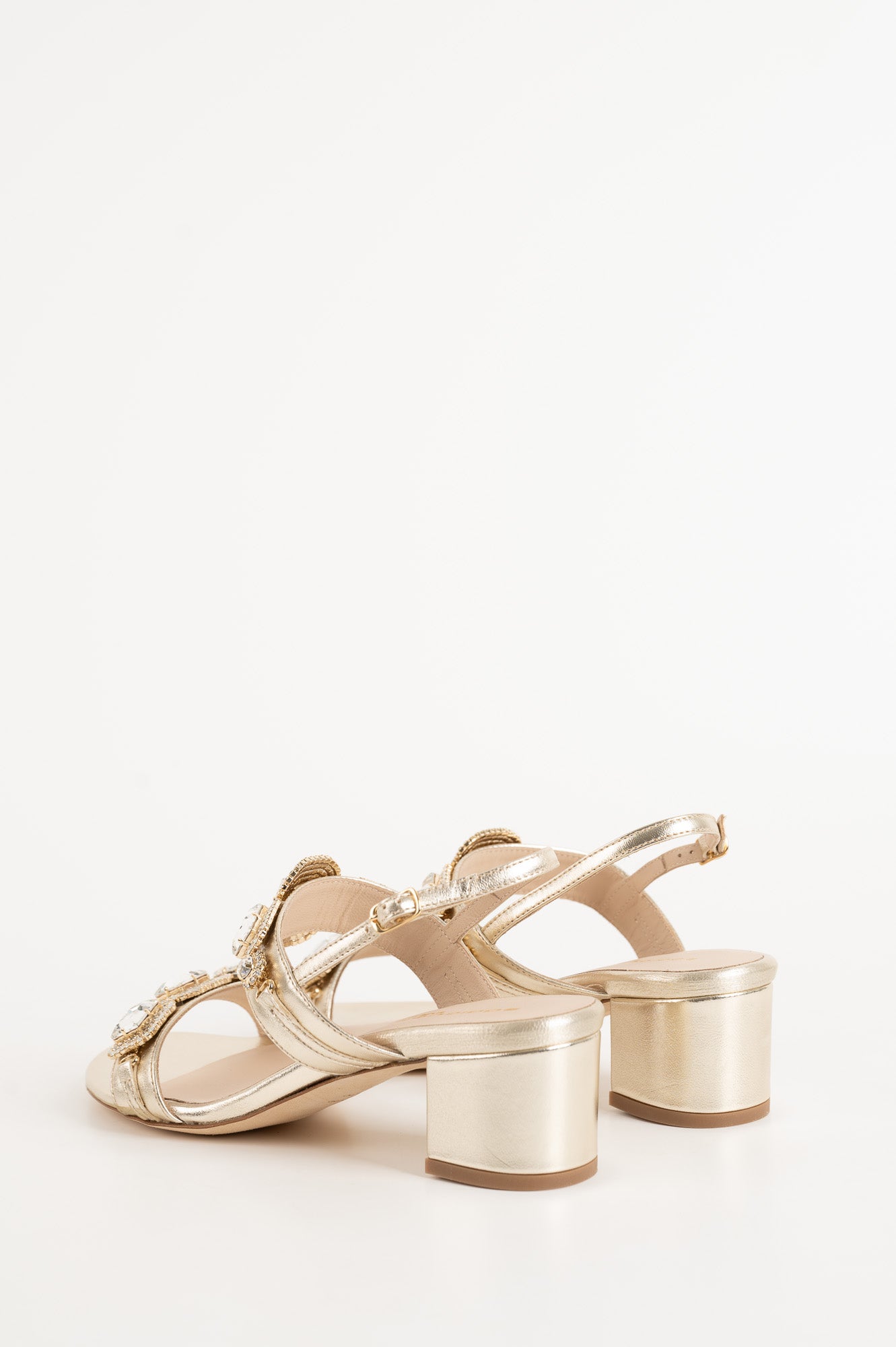 Jeweled Sandal | Platino Nappa Leather