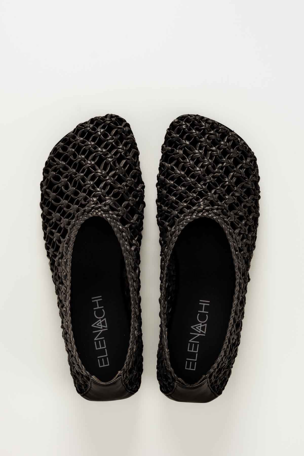 Flat Ballerina Ame 157 | Svart Virkat Skinn