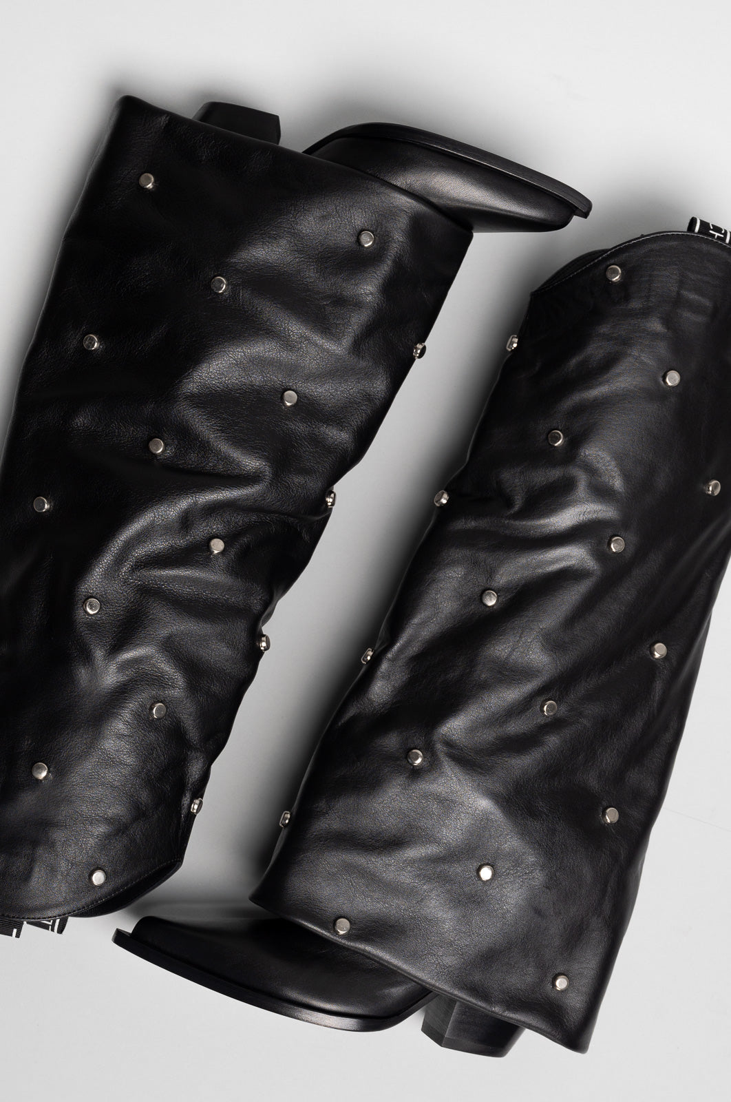 Fold-Over Boot Peggy | Deep Black Calf Leather