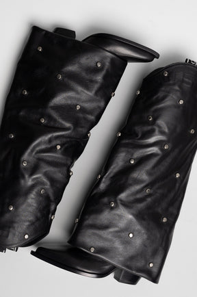 Fold-Over Boot Peggy | Deep Black Calf Leather