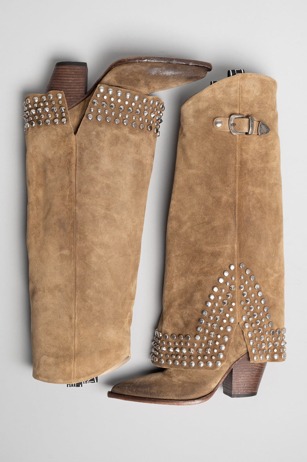 Fold-Over Boot Peggy | Driftwood Beige Vintage Suede