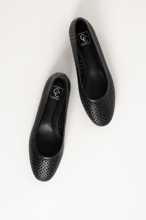 Flat Ballerina Ayla 058 | Black Leather