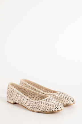 Flat Ballerina Ayla 058 | White Leather